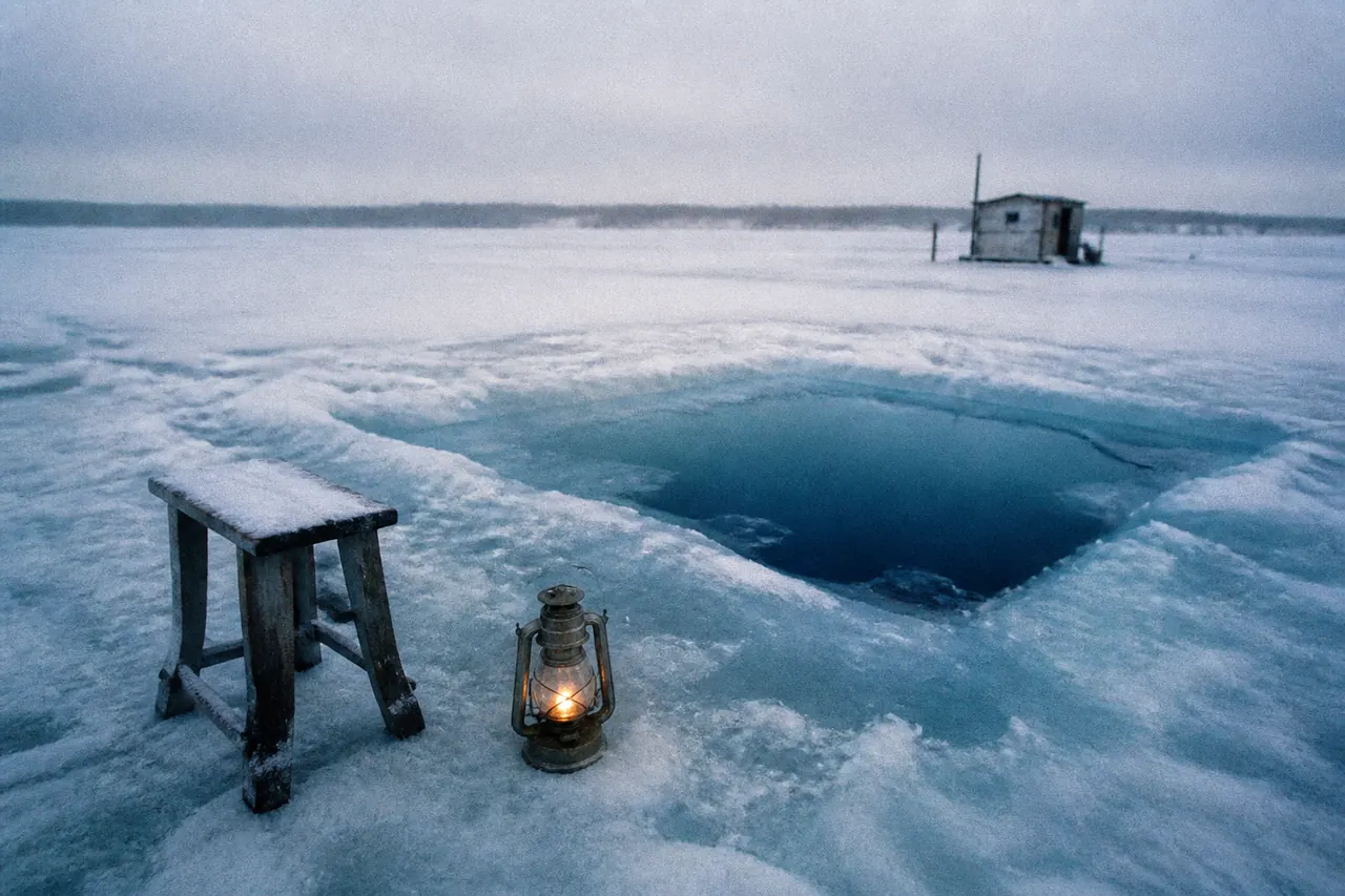 Angler at the Ice Fish winch ready to start a round