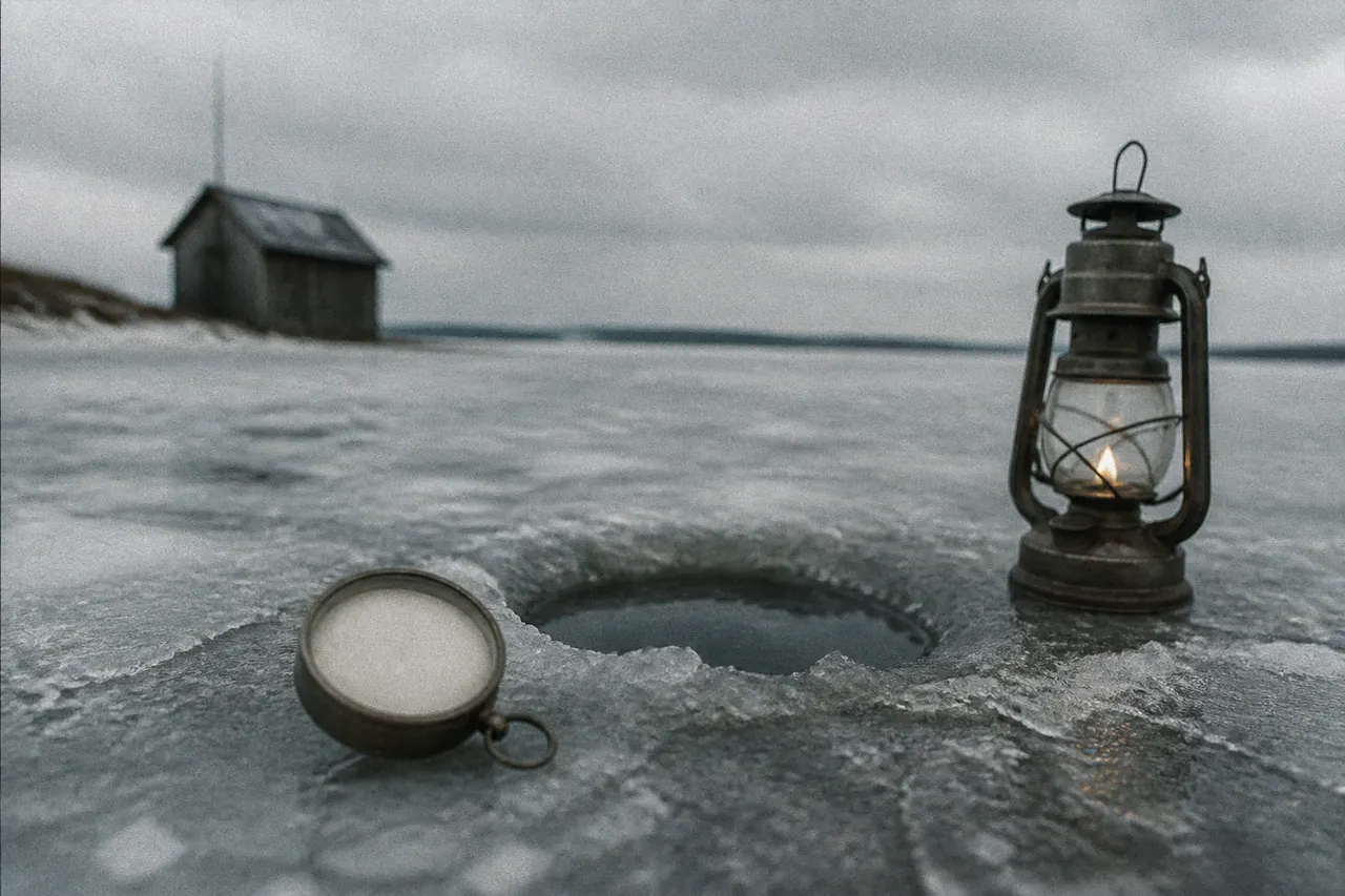 Fogged glass over the Ice Fish hole; the next catch stays hidden